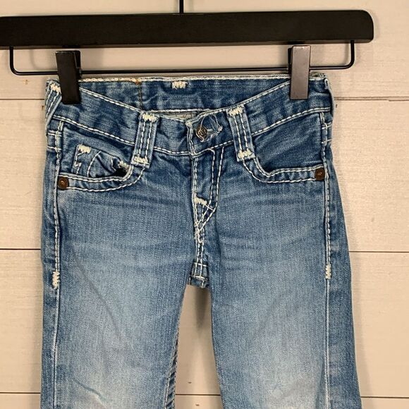 True Religion size 4 denim jeans distressed 100% cotton - Picture 2 of 7